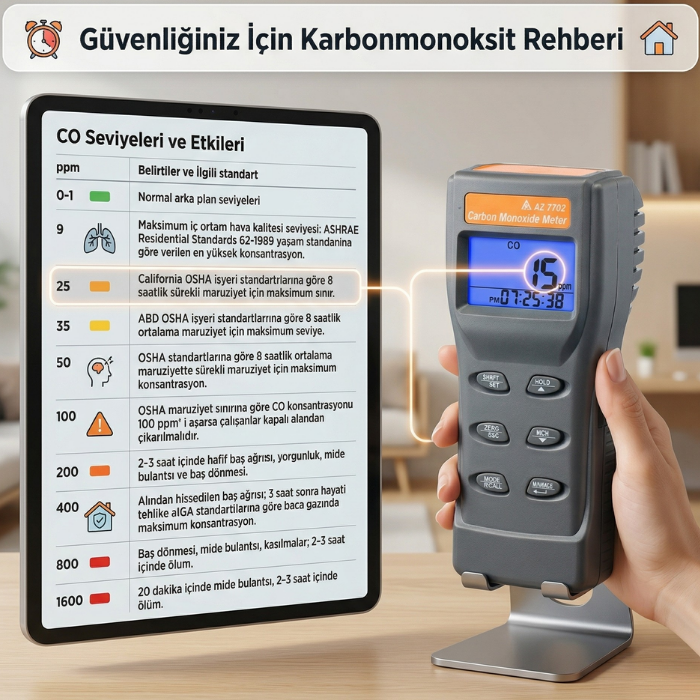 karbonmonoksit seviyeleri ve etkileri